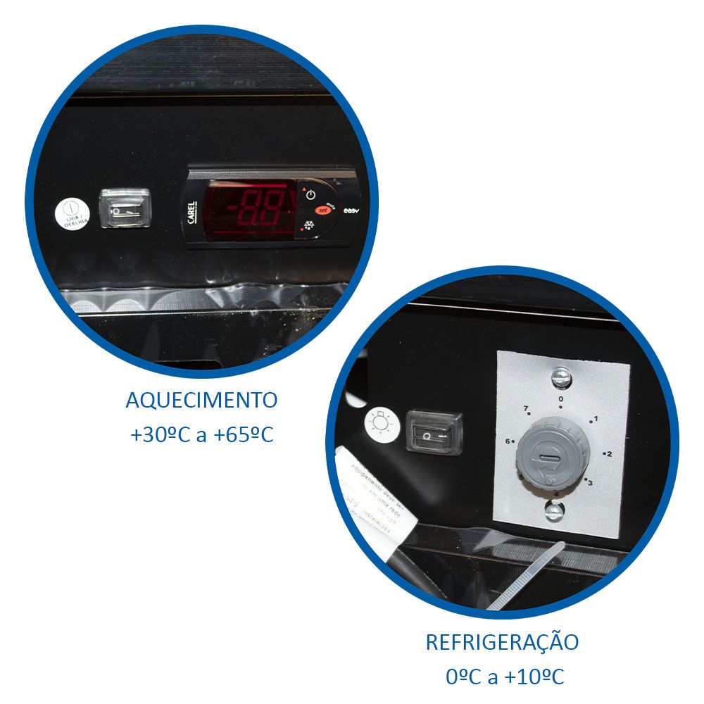 Balcão Vitrine Quente e Fria 1.40m GQEA-140 - Gelopar